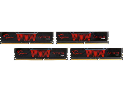 G.SKILL Aegis 32GB (4 x 8GB) 288-Pin DDR4 SDRAM DDR4 2400 (PC4 19200) Intel Z170 Platform / Intel X99 Platform Desktop Memory Model F4-2400C15Q-32GISF4-2400C15Q-32GIS