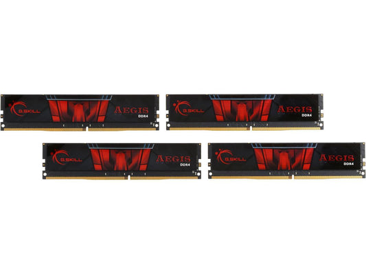 G.SKILL Aegis 32GB (4 x 8GB) 288-Pin DDR4 SDRAM DDR4 2400 (PC4 19200) Intel Z170 Platform / Intel X99 Platform Desktop Memory Model F4-2400C15Q-32GISF4-2400C15Q-32GIS
