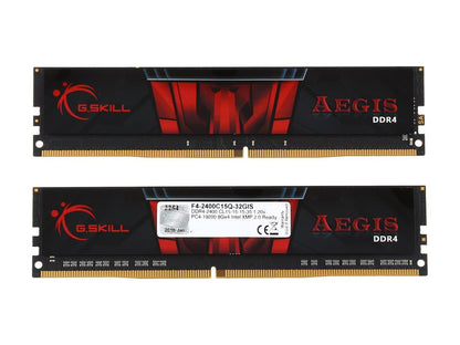 G.SKILL Aegis 32GB (4 x 8GB) 288-Pin DDR4 SDRAM DDR4 2400 (PC4 19200) Intel Z170 Platform / Intel X99 Platform Desktop Memory Model F4-2400C15Q-32GISF4-2400C15Q-32GIS