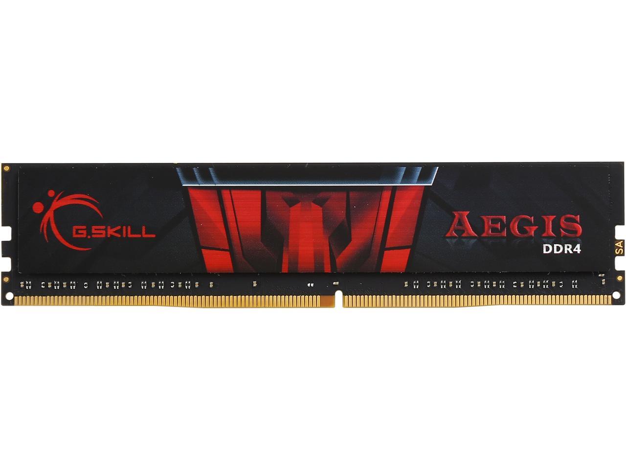 G.SKILL Aegis 4GB 288-Pin DDR4 SDRAM DDR4 2400 (PC4 19200) Intel Z170 Platform / Intel X99 Platform Desktop Memory Model F4-2400C15S-4GIS