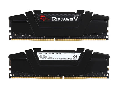 G.SKILL Ripjaws V Series 64GB (4 x 16GB) 288-Pin DDR4 SDRAM DDR4 3400 (PC4 27200) Desktop Memory Model F4-3400C16Q-64GVK