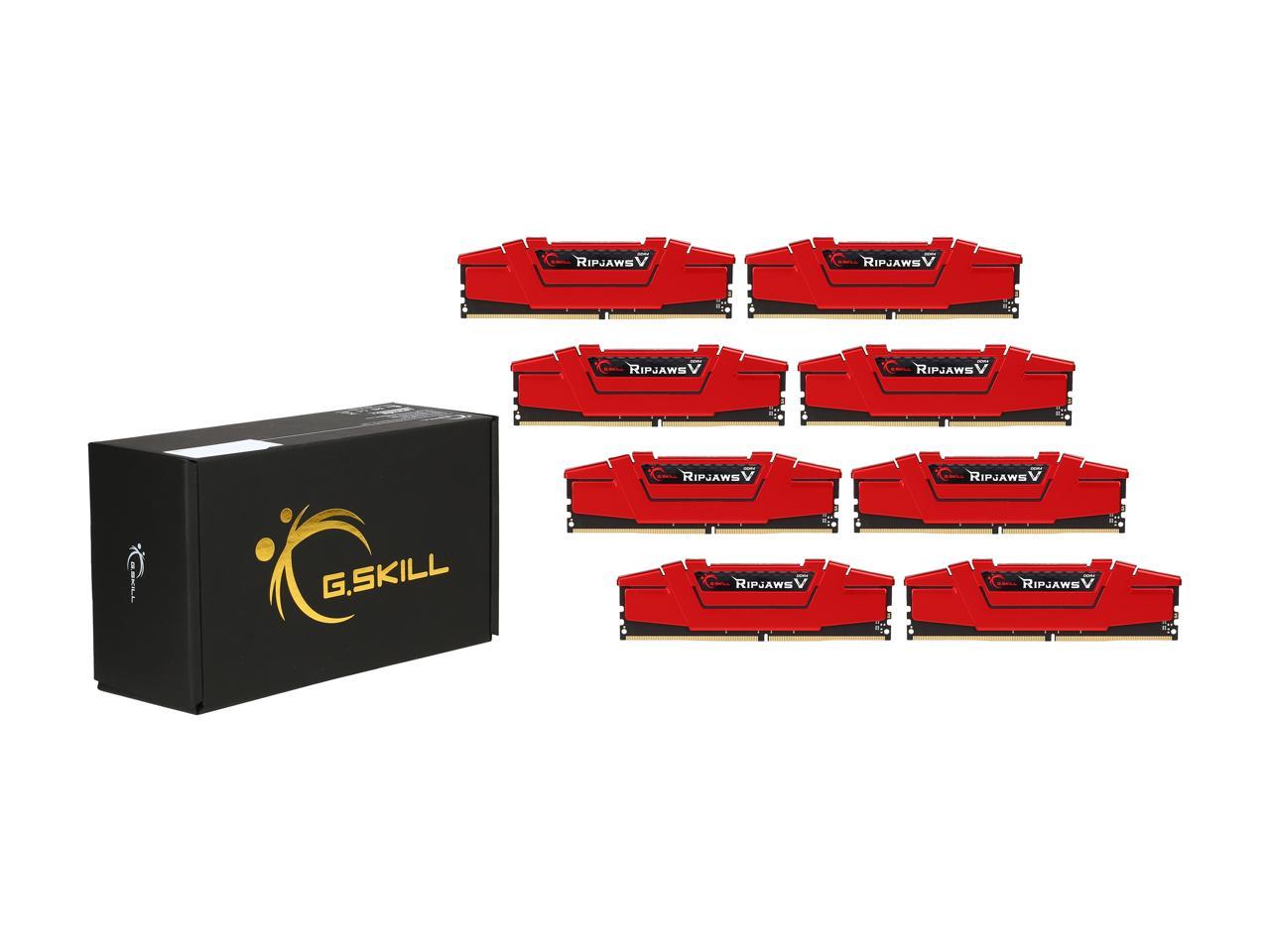 G.SKILL Ripjaws V Series 64GB (8 x 8GB) 288-Pin DDR4 SDRAM DDR4 3200 (PC4 25600) Desktop Memory Model F4-3200C15Q2-64GVR