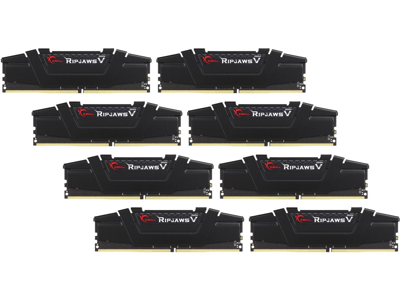 G.SKILL Ripjaws V Series 64GB (8 x 8GB) 288-Pin DDR4 SDRAM DDR4 3200 (PC4 25600) Desktop Memory Model F4-3200C14Q2-64GVK