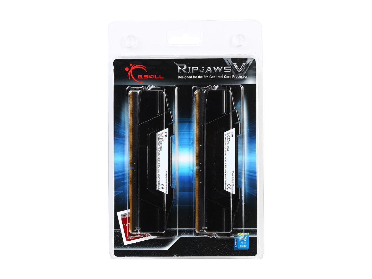 G.SKILL Ripjaws V Series 16GB (2 x 8GB) 288-Pin DDR4 SDRAM DDR4 3000 (PC4 24000) Desktop Memory Model F4-3000C15D-16GVKB
