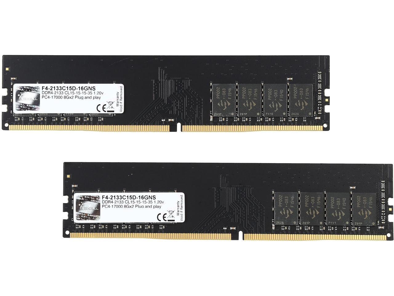 G.SKILL NS Series 16GB (2 x 8GB) 288-Pin DDR4 SDRAM DDR4 2133 (PC4 17000) Intel Z170 Platform / Intel X99 Platform Memory Kit Model F4-2133C15D-16GNS
