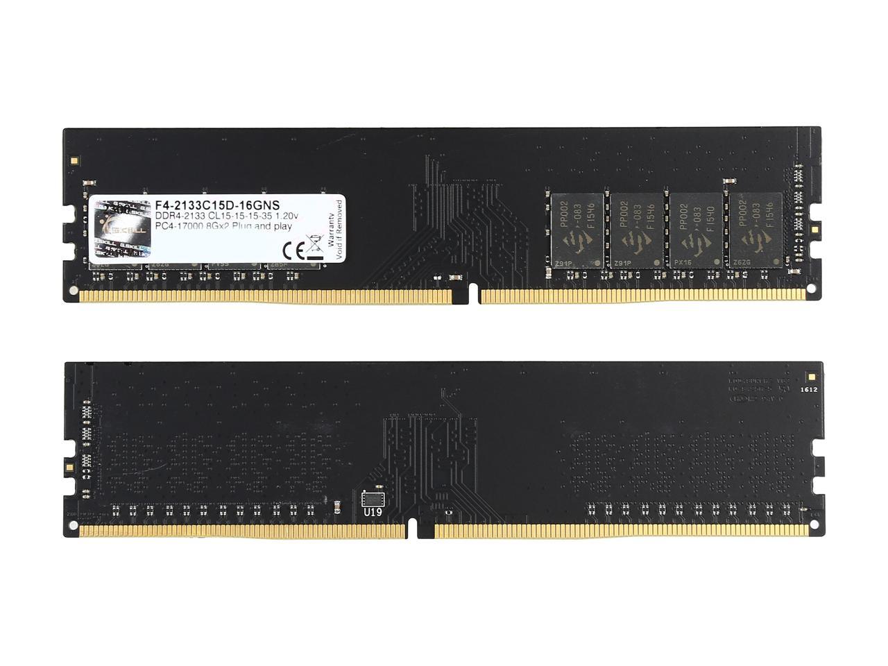 G.SKILL NS Series 16GB (2 x 8GB) 288-Pin DDR4 SDRAM DDR4 2133 (PC4 17000) Intel Z170 Platform / Intel X99 Platform Memory Kit Model F4-2133C15D-16GNS