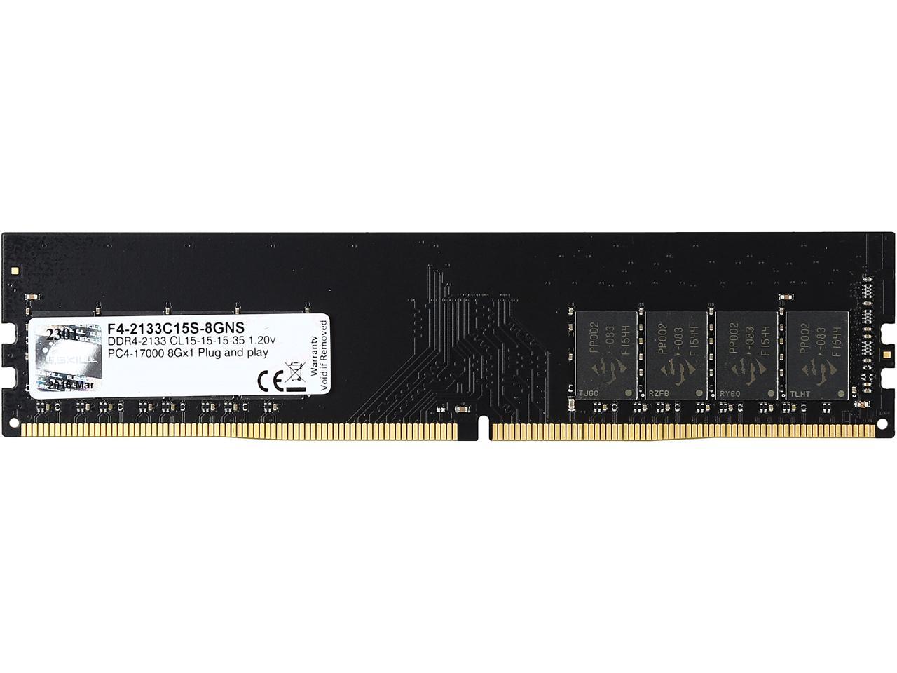 G.SKILL NS Series 8GB 288-Pin DDR4 SDRAM DDR4 2133 (PC4 17000) Intel Z170 Platform / Intel X99 Platform Memory Kit Model F4-2133C15S-8GNS