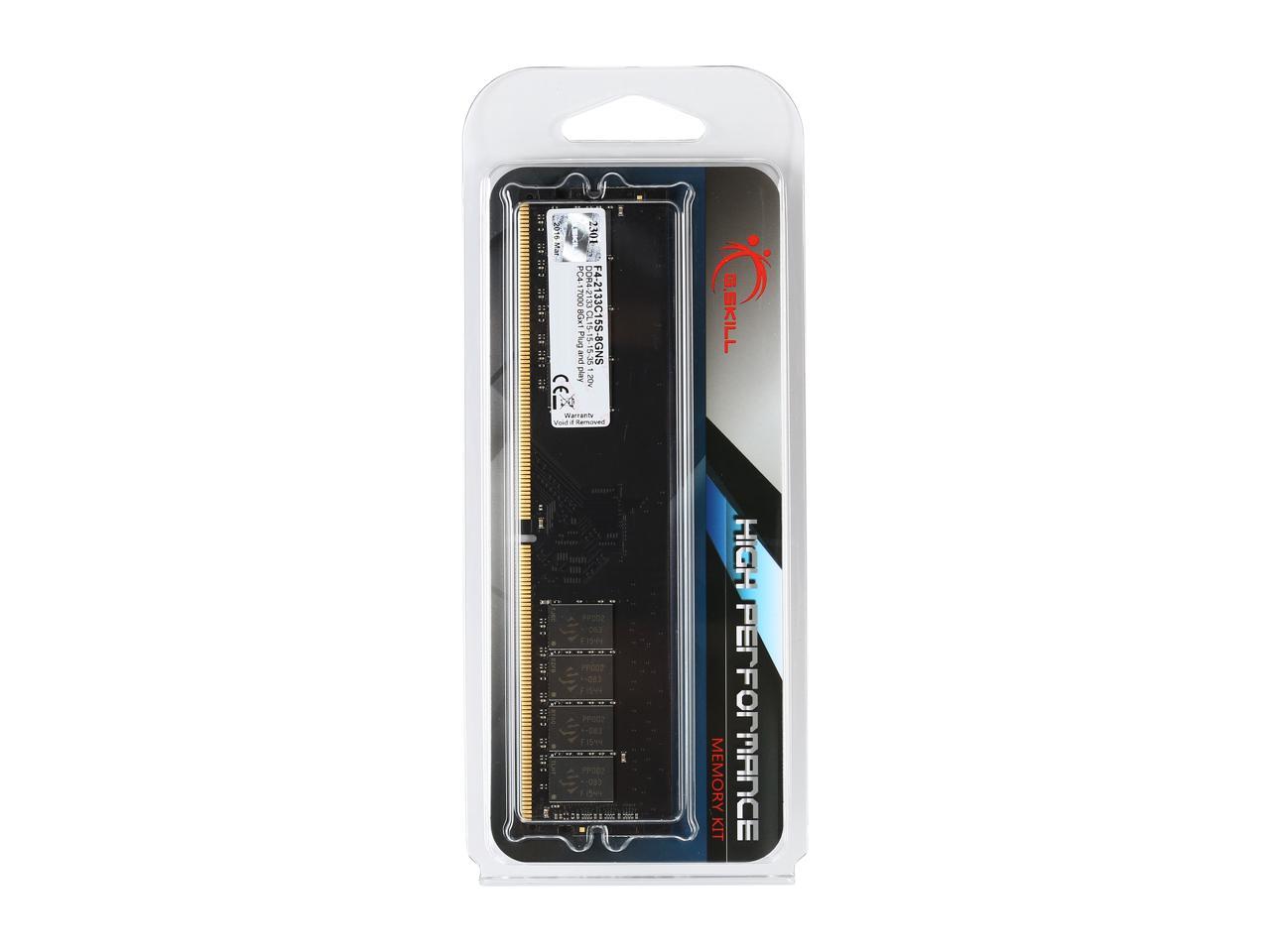 G.SKILL NS Series 8GB 288-Pin DDR4 SDRAM DDR4 2133 (PC4 17000) Intel Z170 Platform / Intel X99 Platform Memory Kit Model F4-2133C15S-8GNS