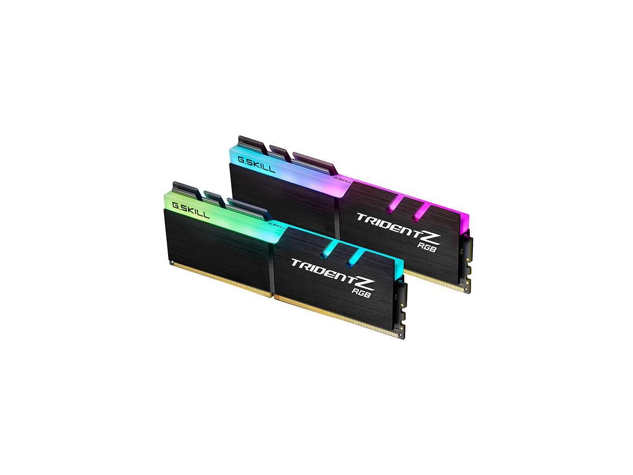 G.SKILL TridentZ RGB Series 16GB (2 x 8GB) 288-Pin DDR4 SDRAM DDR4 3200 (PC4 25600) Intel XMP 2.0 Desktop Memory Model F4-3200C16D-16GTZR