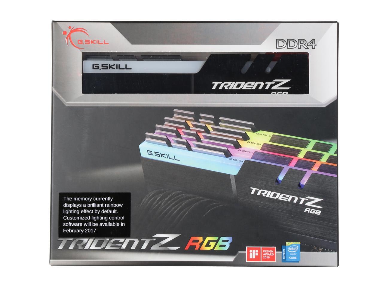 G.SKILL TridentZ RGB Series 32GB (4 x 8GB) 288-Pin DDR4 SDRAM DDR4 3000 (PC4 24000) Desktop Memory Model F4-3000C15Q-32GTZR