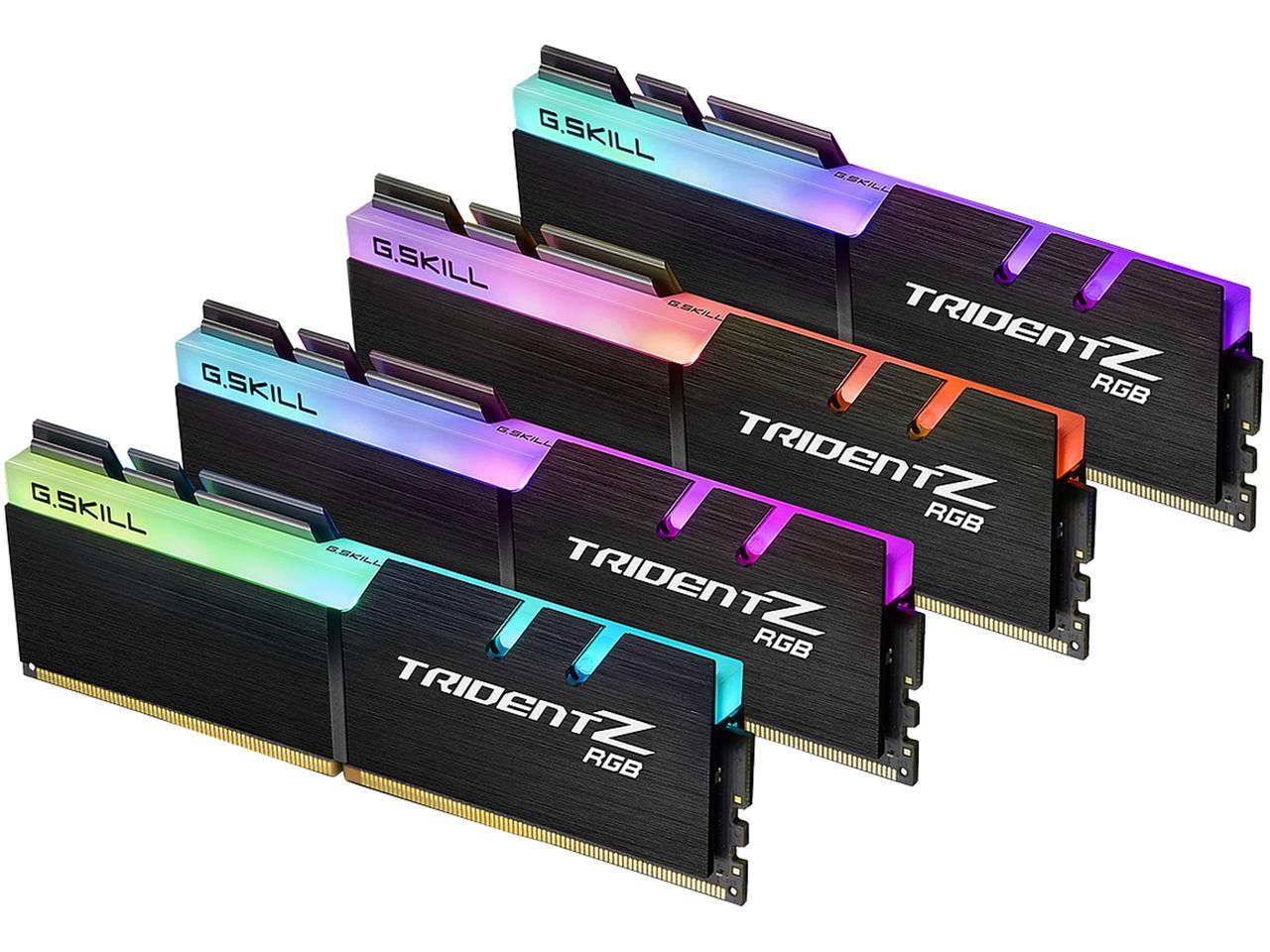 G.SKILL TridentZ RGB Series 32GB (4 x 8GB) 288-Pin DDR4 SDRAM DDR4 3200 (PC4 25600) Desktop Memory Model F4-3200C16Q-32GTZR