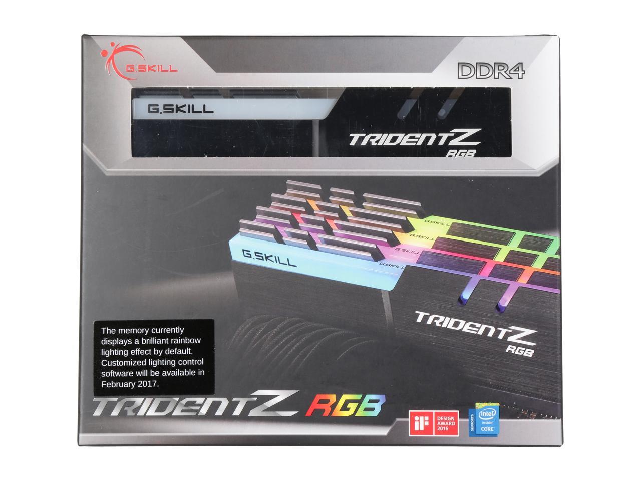 G.SKILL TridentZ RGB Series 32GB (4 x 8GB) 288-Pin DDR4 SDRAM DDR4 3200 (PC4 25600) Desktop Memory Model F4-3200C16Q-32GTZR