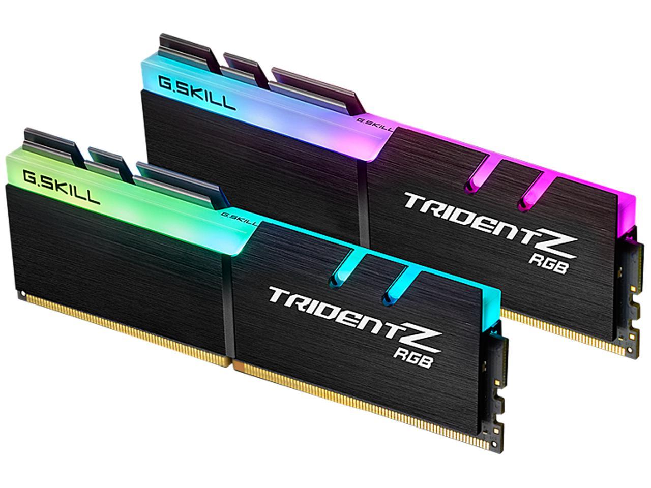 G.SKILL TridentZ RGB Series 16GB (2 x 8GB) 288-Pin DDR4 SDRAM DDR4 3200 (PC4 25600) Desktop Memory Model F4-3200C14D-16GTZR