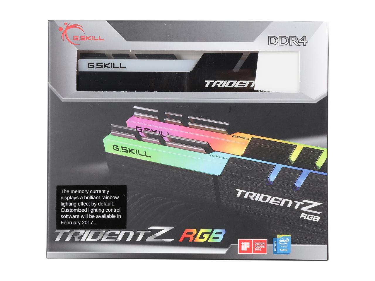 G.SKILL TridentZ RGB Series 16GB (2 x 8GB) 288-Pin DDR4 SDRAM DDR4 3600 (PC4 28800) Intel Z170 / Z270 / Z370 / X299 Desktop Memory Model F4-3600C16D-16GTZR