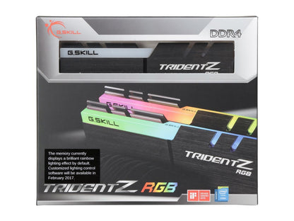G.SKILL TridentZ RGB Series 16GB (2 x 8GB) 288-Pin DDR4 SDRAM DDR4 4133 (PC4 33000) Intel Z270 / Z370 / X299 Desktop Memory Model F4-4133C19D-16GTZR