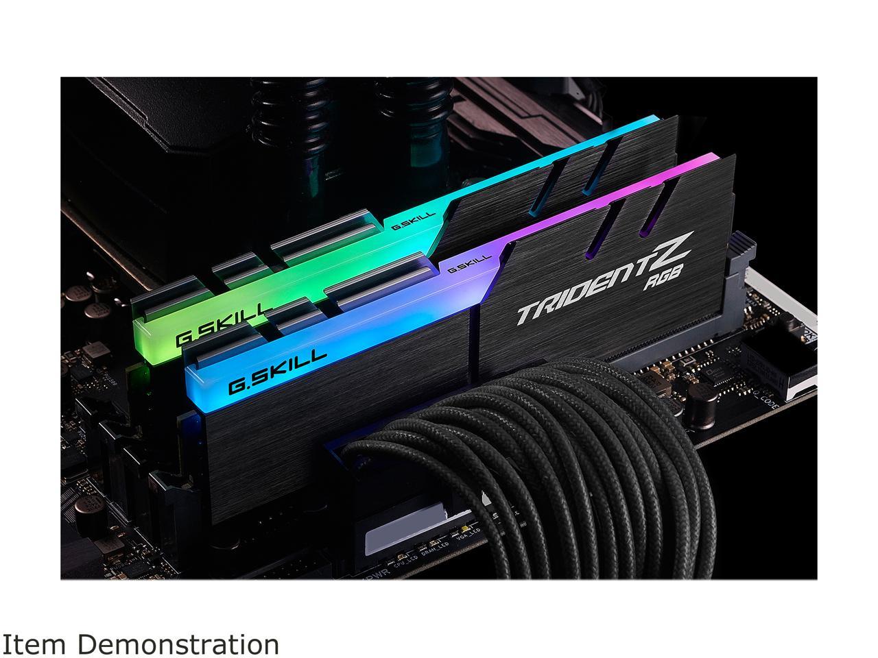 G.SKILL TridentZ RGB Series 16GB (2 x 8GB) 288-Pin DDR4 SDRAM DDR4 3000 (PC4 24000) Intel XMP 2.0 Desktop Memory Model F4-3000C16D-16GTZR