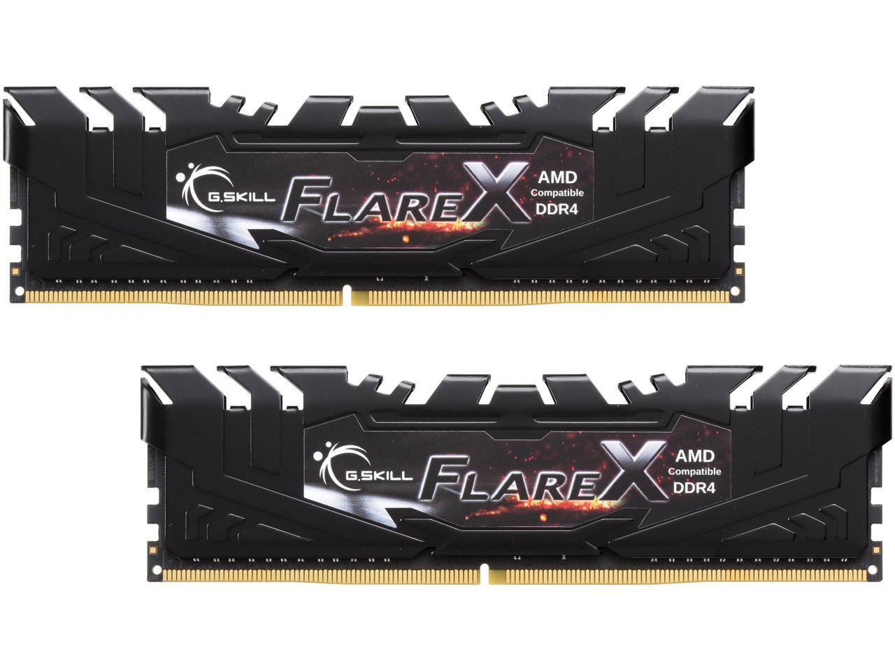 G.SKILL Flare X (for AMD) 16GB (2 x 8GB) 288-Pin DDR4 SDRAM DDR4 2400 (PC4 19200) AMD X370 / B350 / A320 Desktop Memory Model F4-2400C16D-16GFX