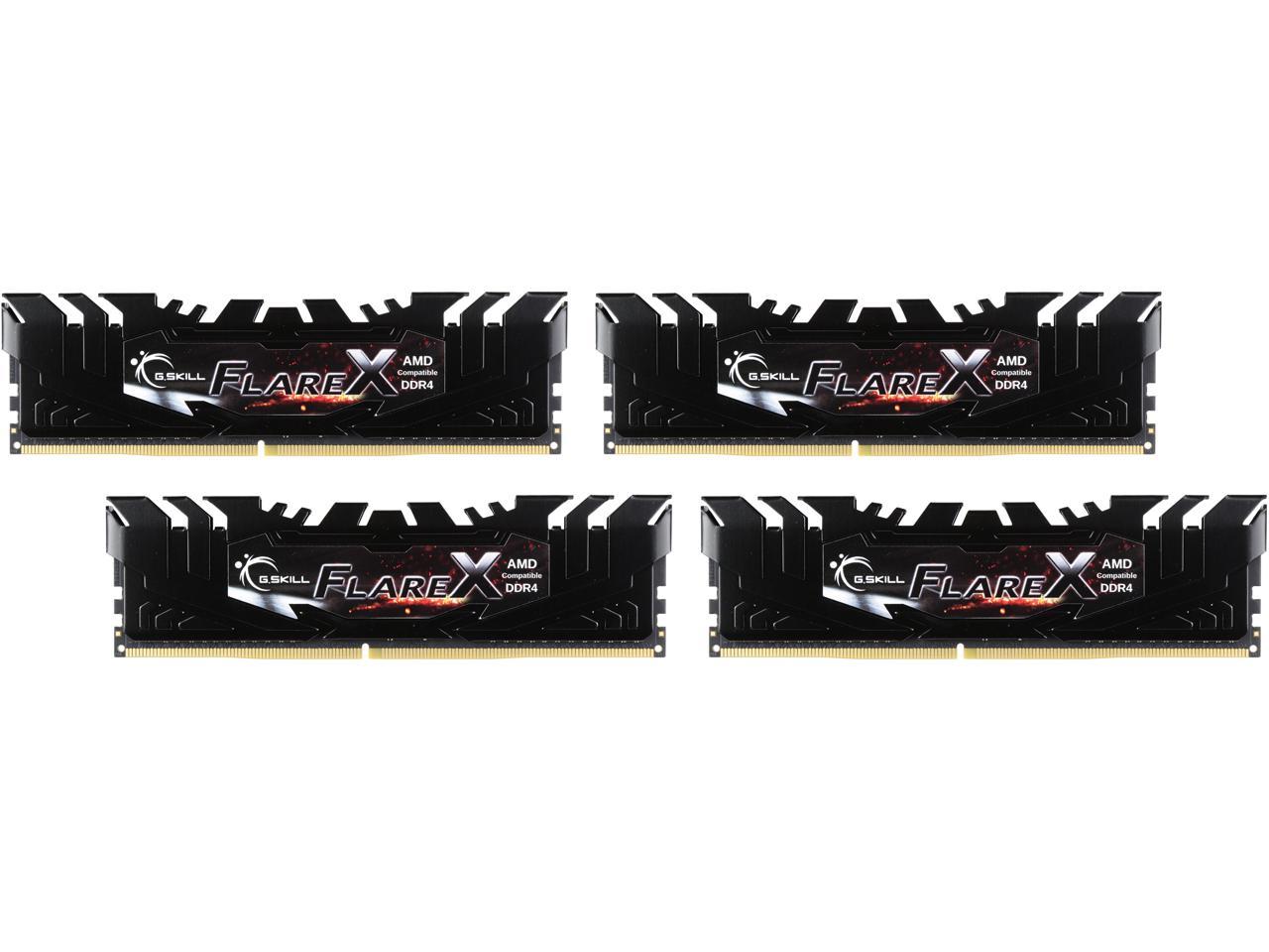 G.SKILL Flare X Series 32GB (4 x 8GB) 288-Pin DDR4 SDRAM DDR4 2133 (PC4 17000) AMD X370 / B350 / A320 Memory (Desktop Memory) Model F4-2133C15Q-32GFX