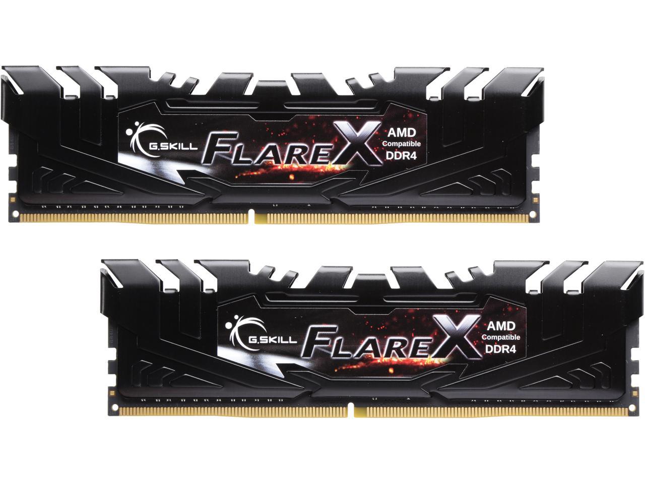 G.SKILL Flare X (for AMD) 16GB (2 x 8GB) 288-Pin DDR4 SDRAM DDR4 2400 (PC4 19200) AMD X370 / B350 / A320 Memory (Desktop Memory) Model F4-2400C15D-16GFX