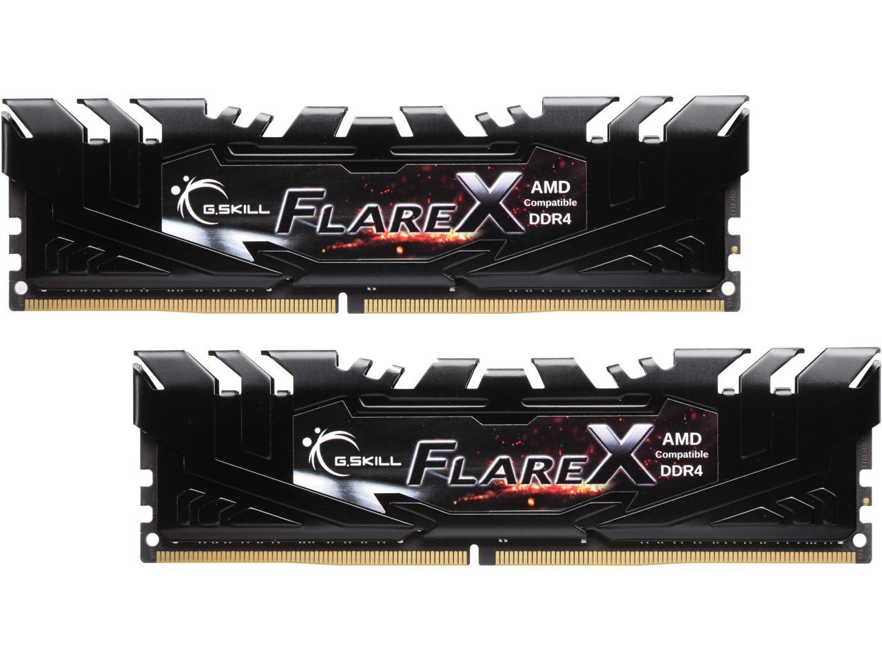 G.SKILL Flare X Series 32GB (2 x 16GB) 288-Pin DDR4 SDRAM DDR4 2400 (PC4 19200) AMD X370 / B350 / A320 Memory (Desktop Memory) Model F4-2400C16D-32GFX