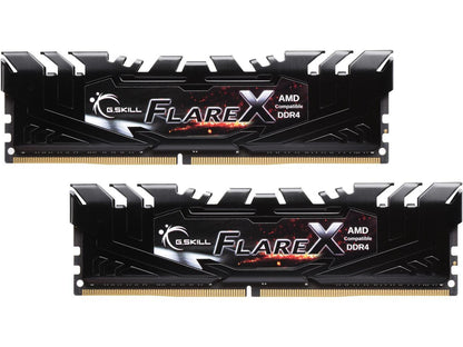 G.SKILL Flare X Series 32GB (2 x 16GB) 288-Pin DDR4 SDRAM DDR4 2400 (PC4 19200) AMD X370 / B350 / A320 Memory (Desktop Memory) Model F4-2400C16D-32GFX