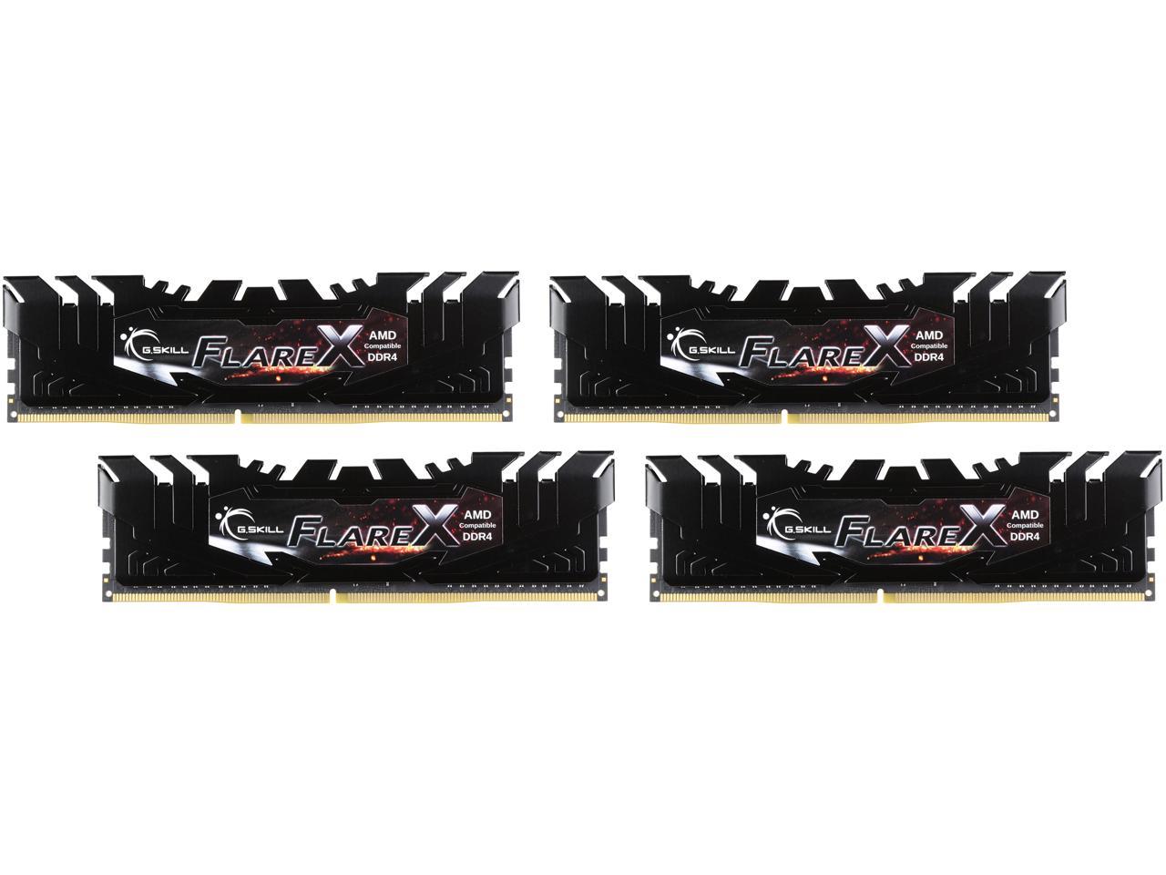 G.SKILL Flare X Series 32GB (4 x 8GB) 288-Pin DDR4 SDRAM DDR4 2400 (PC4 19200) AMD X370 / B350 / A320 Memory (Desktop Memory) Model F4-2400C16Q-32GFX