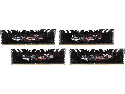 G.SKILL Flare X Series 32GB (4 x 8GB) 288-Pin DDR4 SDRAM DDR4 2400 (PC4 19200) AMD X370 / B350 / A320 Memory (Desktop Memory) Model F4-2400C16Q-32GFX