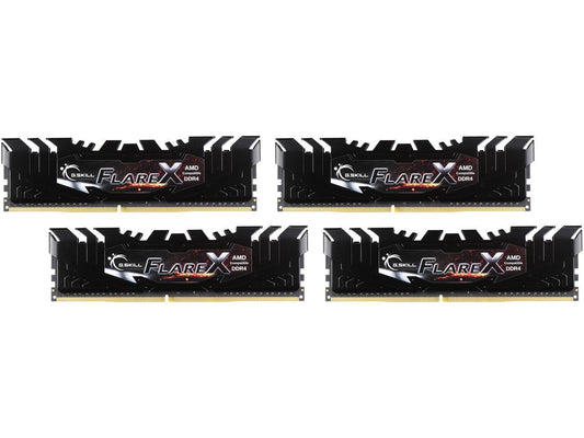 G.SKILL Flare X Series 32GB (4 x 8GB) 288-Pin DDR4 SDRAM DDR4 2400 (PC4 19200) AMD X370 / B350 / A320 Memory (Desktop Memory) Model F4-2400C16Q-32GFX