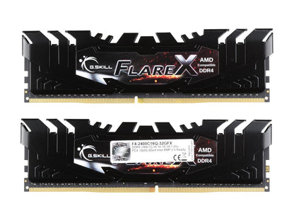 G.SKILL Flare X Series 32GB (4 x 8GB) 288-Pin DDR4 SDRAM DDR4 2400 (PC4 19200) AMD X370 / B350 / A320 Memory (Desktop Memory) Model F4-2400C16Q-32GFX