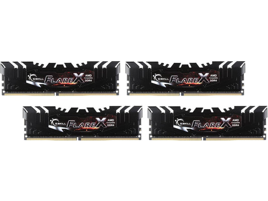 G.SKILL Flare X Series 64GB (4 x 16GB) 288-Pin DDR4 SDRAM DDR4 2400 (PC4 19200) AMD X370 / B350 / A320 Memory (Desktop Memory) Model F4-2400C16Q-64GFX