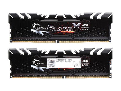 G.SKILL Flare X Series 16GB (2 x 8GB) 288-Pin DDR4 SDRAM DDR4 3200 (PC4 25600) AMD X370 / B350 Memory (Desktop Memory) Model F4-3200C14D-16GFX
