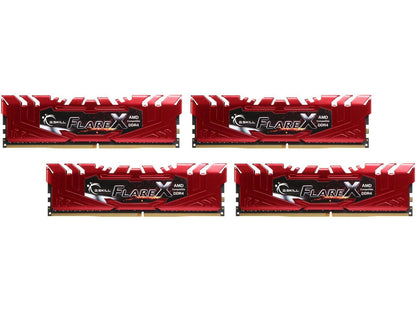 G.SKILL Flare X Series 32GB (4 x 8GB) 288-Pin DDR4 SDRAM DDR4 2400 (PC4 19200) AMD X370 / B350 / A320 Memory (Desktop Memory) Model F4-2400C16Q-32GFXR