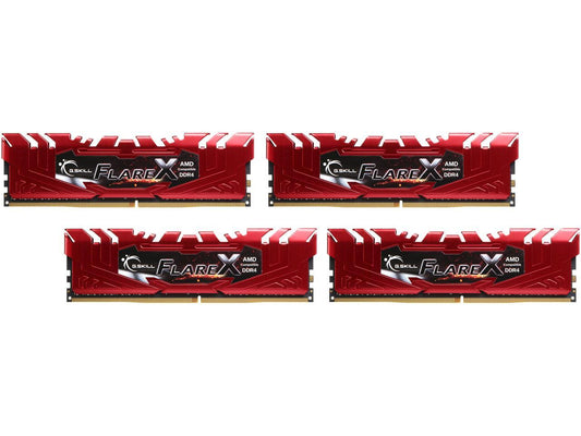 G.SKILL Flare X Series 32GB (4 x 8GB) 288-Pin DDR4 SDRAM DDR4 2400 (PC4 19200) AMD X370 / B350 / A320 Memory (Desktop Memory) Model F4-2400C16Q-32GFXR