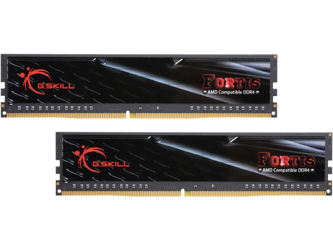 G.SKILL FORTIS Series 16GB (2 x 8GB) 288-Pin DDR4 SDRAM DDR4 2400 (PC4 19200) AMD X370 / B350 / A320 Memory (Desktop Memory) Model F4-2400C15D-16GFT