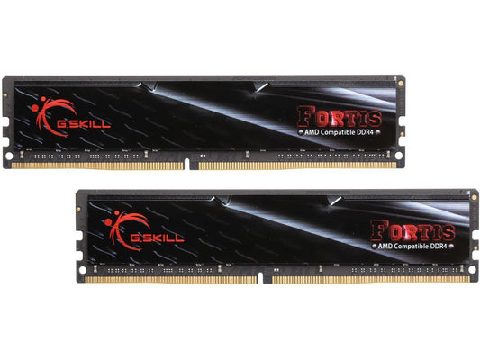 G.SKILL FORTIS Series 32GB (2 x 16GB) 288-Pin DDR4 SDRAM DDR4 2400 (PC4 19200) AMD X370 / B350 / A320 Memory (Desktop Memory) Model F4-2400C15D-32GFT