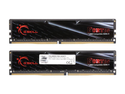 G.SKILL FORTIS Series 32GB (2 x 16GB) 288-Pin DDR4 SDRAM DDR4 2400 (PC4 19200) AMD X370 / B350 / A320 Memory (Desktop Memory) Model F4-2400C15D-32GFT