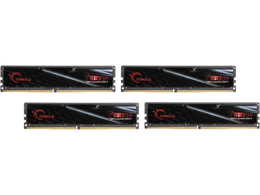 G.SKILL FORTIS Series 64GB (4 x 16GB) 288-Pin DDR4 SDRAM DDR4 2400 (PC4 19200) AMD X370 / B350 / A320 Memory (Desktop Memory) Model F4-2400C15Q-64GFT