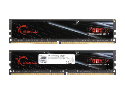 G.SKILL FORTIS Series 64GB (4 x 16GB) 288-Pin DDR4 SDRAM DDR4 2400 (PC4 19200) AMD X370 / B350 / A320 Memory (Desktop Memory) Model F4-2400C15Q-64GFT
