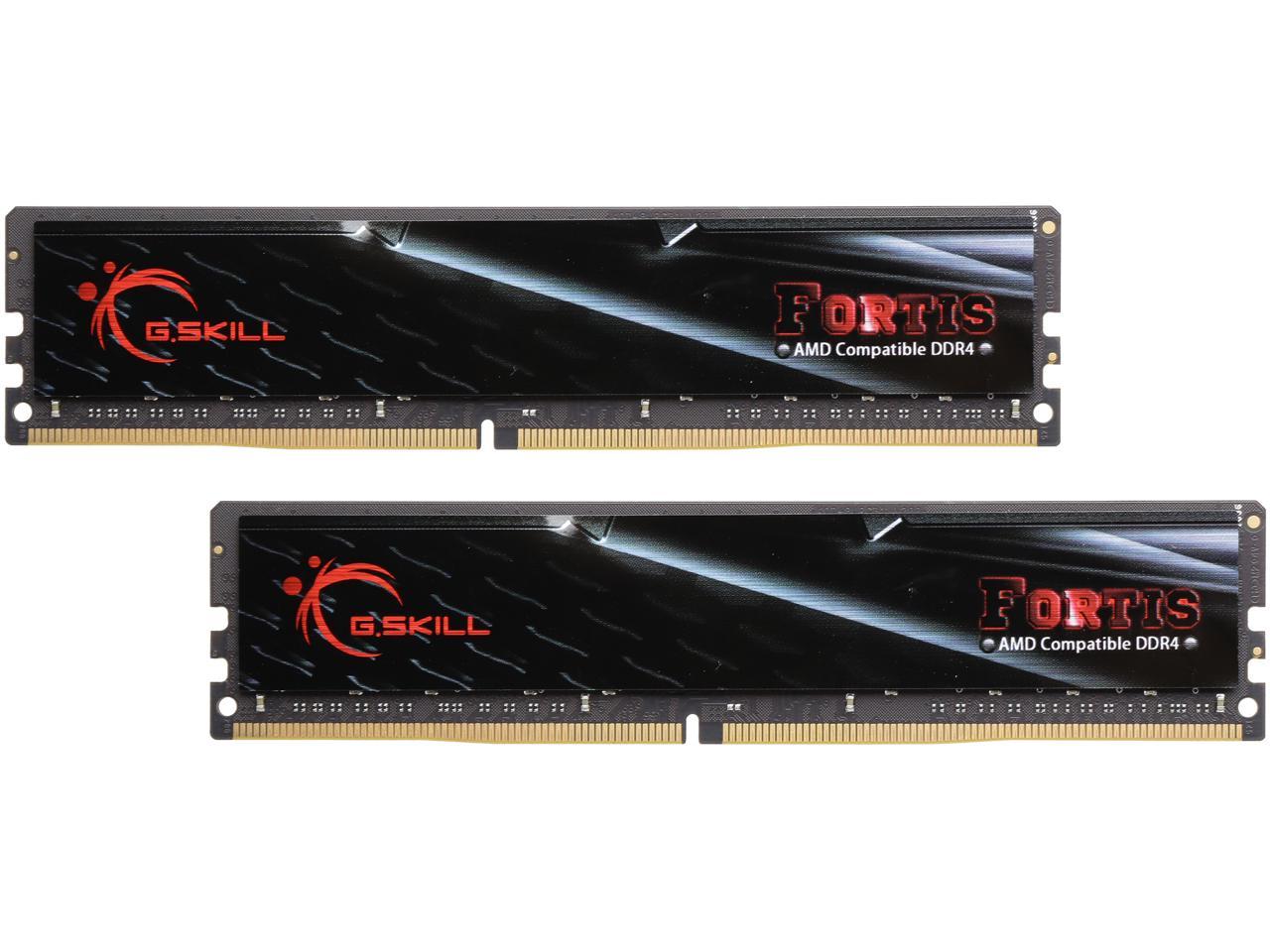 G.SKILL FORTIS (for AMD) 32GB (2 x 16GB) 288-Pin DDR4 SDRAM DDR4 2400 (PC4 19200) AMD X370 / B350 / A320 Memory (Desktop Memory) Model F4-2400C16D-32GFT