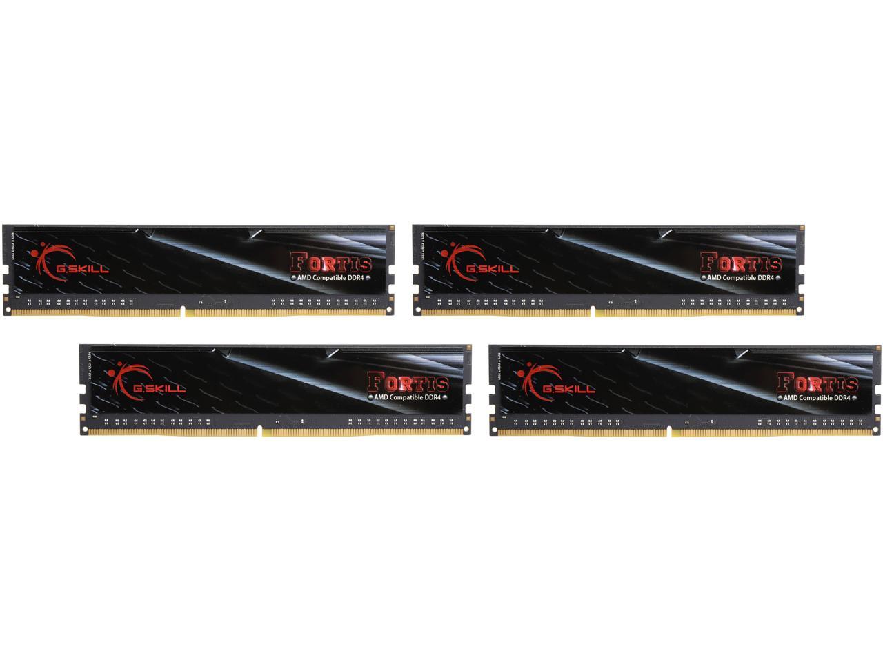 G.SKILL FORTIS Series 32GB (4 x 8GB) 288-Pin DDR4 SDRAM DDR4 2400 (PC4 19200) AMD X370 / B350 / A320 Memory (Desktop Memory) Model F4-2400C16Q-32GFT