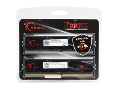 G.SKILL FORTIS Series 64GB (4 x 16GB) 288-Pin DDR4 SDRAM DDR4 2400 (PC4 19200) AMD X370 / B350 / A320 Memory (Desktop Memory) Model F4-2400C16Q-64GFT