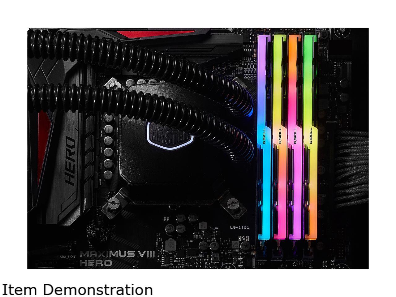 G.SKILL TridentZ RGB Series 32GB (4 x 8GB) 288-Pin DDR4 SDRAM DDR4 3733 (PC4 29800) Intel Z370 / X299 Desktop Memory Model F4-3733C17Q-32GTZR
