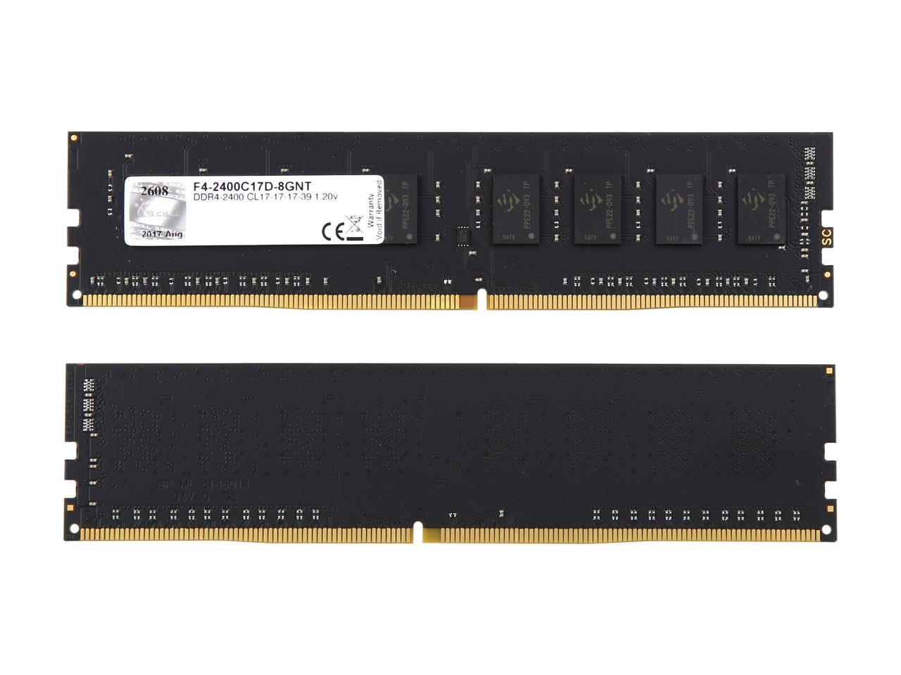 G.SKILL Value 8GB (2 x 4GB) 288-Pin DDR4 SDRAM DDR4 2400 (PC4 19200) Intel X299 / Z270 / Z170 / X99 Platform Desktop Memory Model F4-2400C17D-8GNT