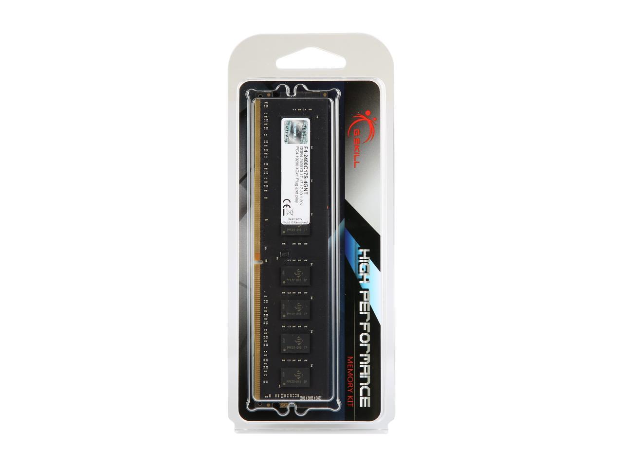 G.SKILL Value 4GB 288-Pin DDR4 SDRAM DDR4 2400 (PC4 19200) Intel X299 / Z270 / Z170 / X99 Platform Desktop Memory Model F4-2400C17S-4GNT