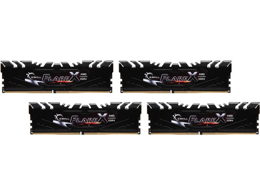G.SKILL Flare X Series 32GB (4 x 8GB) 288-Pin DDR4 SDRAM DDR4 3200 (PC4 25600) Desktop Memory Model F4-3200C14Q-32GFX
