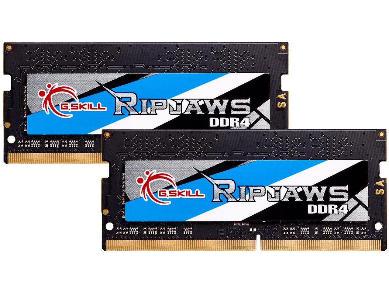 G.SKILL Ripjaws Series 16GB (2 x 8GB) 260-Pin DDR4 SO-DIMM DDR4 3200 (PC4 25600) Laptop Memory Model F4-3200C16D-16GRS