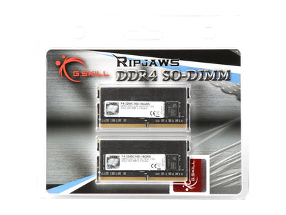 G.SKILL Ripjaws Series 16GB (2 x 8GB) 260-Pin DDR4 SO-DIMM DDR4 3200 (PC4 25600) Laptop Memory Model F4-3200C16D-16GRS