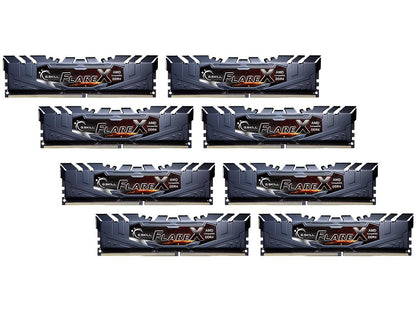G.SKILL Flare X Series 64GB (8 x 8GB) 288-Pin DDR4 SDRAM DDR4 2400 (PC4 19200) AMD X399 Desktop Memory Model F4-2400C15Q2-64GFX