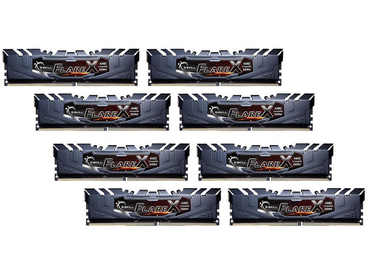 G.SKILL Flare X Series 64GB (8 x 8GB) 288-Pin DDR4 SDRAM DDR4 2400 (PC4 19200) AMD X399 Desktop Memory Model F4-2400C15Q2-64GFX