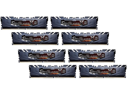 G.SKILL Flare X Series 128GB (8 x 16GB) 288-Pin DDR4 SDRAM DDR4 2400 (PC4 19200) AMD X399 Desktop Memory Model F4-2400C15Q2-128GFX